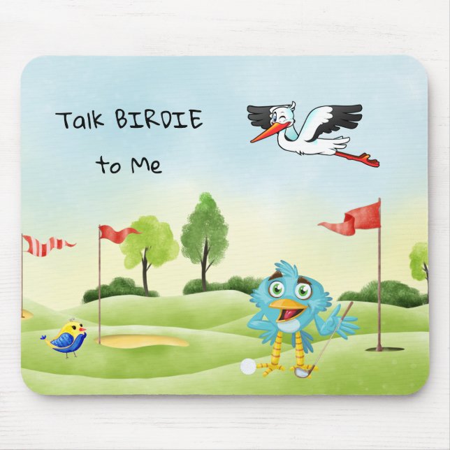 Roligt Golf Mouse Pad Talk Birdie till mig Musmatta (Framsidan)