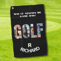 Roligt Golf Photo Message Monogram Namn