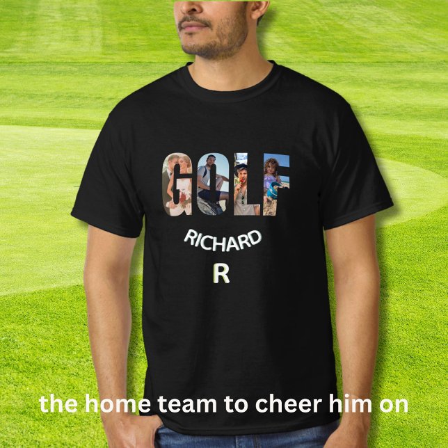 Roligt Golf Photo Monogram Namn T Shirt (Skapare uppladdad)