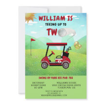 Roligt Golf Red Cart Boy 2 Birthday Par-Tee