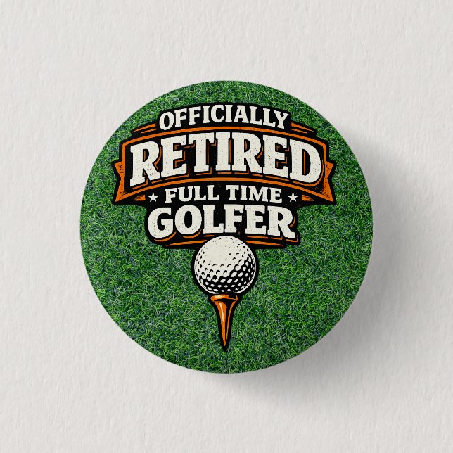 Roligt golfcitat Golfpension Knapp (Framsida)