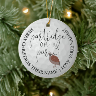 Roligt Golfer jul - Golf Gift Partridge Julgransprydnad Keramik