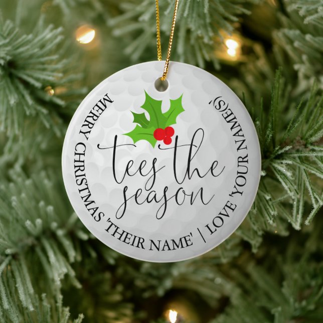 Roligt Golfer jul Golf Gift Tees Season Julgransprydnad Keramik (Träd)