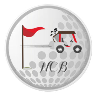 Roligt Golfing Golf Cart Boll för Golfers Monogram Knopp