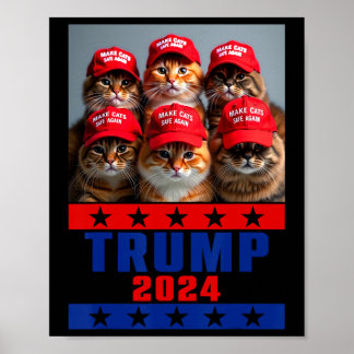 Roligt Gör Katter Rädda Igen Trump Usa President V Poster