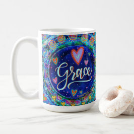 Roligt Grace Whimsique Girly Blue Inspirational Kaffemugg