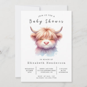 Roligt Gracnice Stollig Cow Baby Shower Inbjudningar