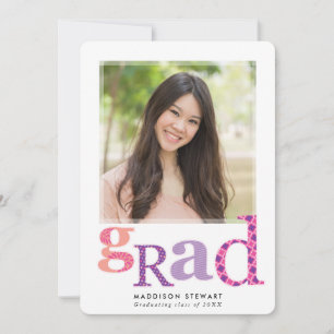 ROLIGT GRAD chic foto modern typografi rosa lila Inbjudningar