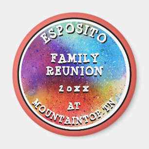 Roligt Graffiti Art Family Reunion Souvenirs Round Magnet