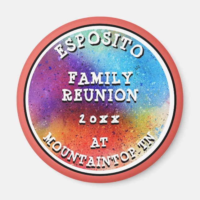 Roligt Graffiti Art Family Reunion Souvenirs Round Magnet (Framsidan)