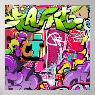 Roligt Graffiti ord konsthandlare poster