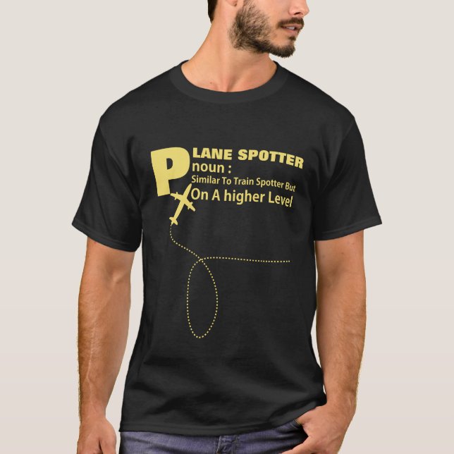 Roligt grafiskt för plan Spotterdefinition T Shirt (Framsida)