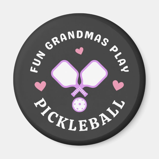 Roligt Grandmas Play Pickleball Cute Pickleball Magnet (Framsidan)