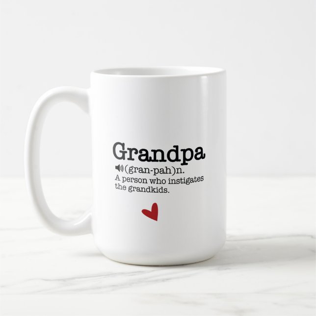 Roligt Grandpa Definition Coffee Mugg (Vänster)