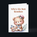 Roligt Grandson Birthday Cute Nalle Kort<br><div class="desc">Roligt Grandson Birthday Cute Nalle</div>