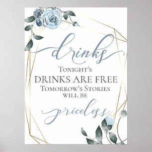 Roligt Gratis Drycker Bar Skylt Meny
