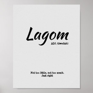 Roligt Grått Svenska Lagom Definition Poster