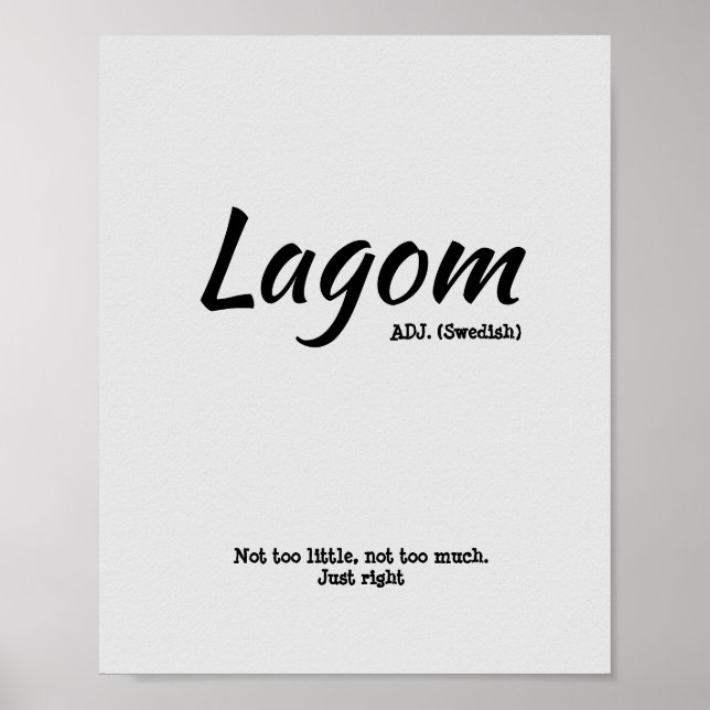 Roligt Grått Svenska Lagom Definition Poster (Framsidan)