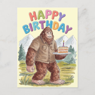 Roligt Grattis BigFoot Sasquatch Vykort