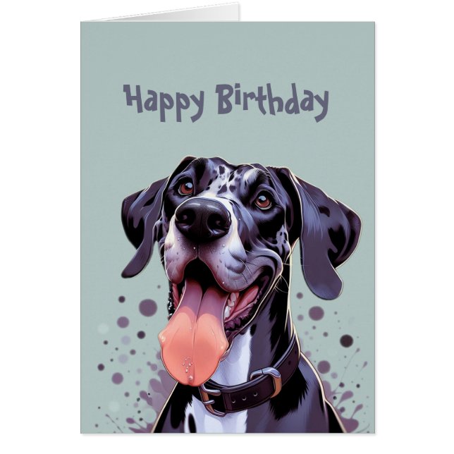 Roligt Grattis på födelsedagen Hund Zoomies Hälsningskort (Framsidan)