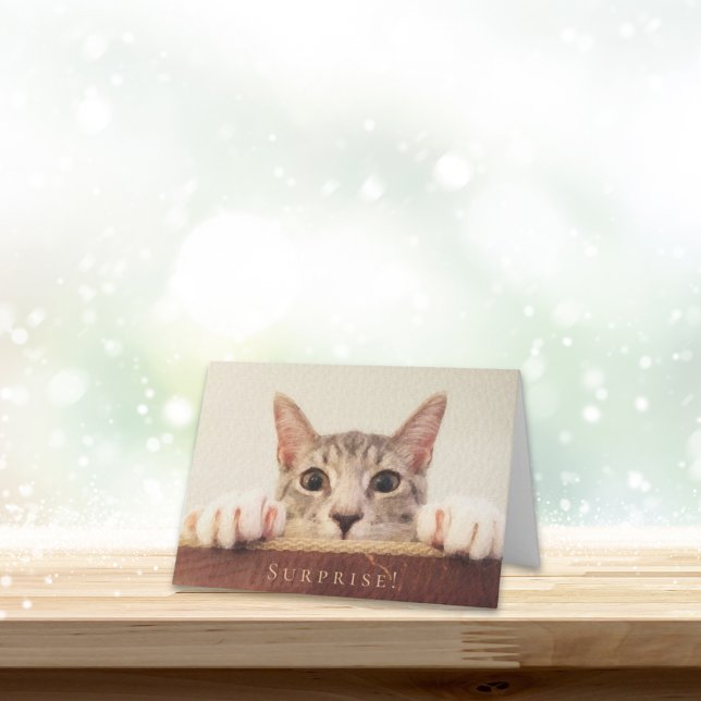 Roligt Grattis På Födelsedagen Katt Ansikte Överra Kort (Skapare uppladdad)