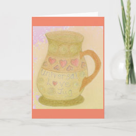 Roligt Greeting Card Kärlek Jug & World Round/Flat Kort