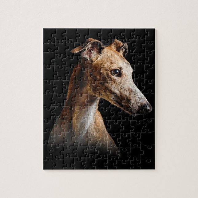 roligt greyhound ansikte greyhound leleende greyho pussel (Vertikal)