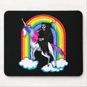 Roligt Grim Reaper Riding an Unicorn Death Unicorn Musmatta
