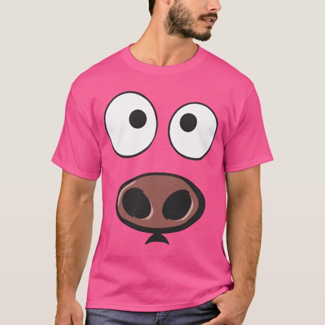 Roligt grisansikte tee shirt (Framsida)