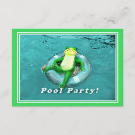 Roligt grodabassängparty inbjudningar