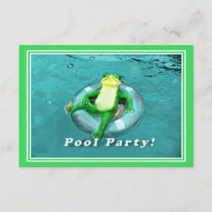 Roligt grodabassängparty inbjudningar