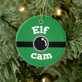 Roligt Grönt Elf Cam Julgran Keramic Ornamic Julgransprydnad Keramik
