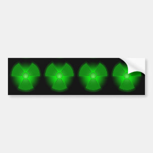 Roligt grönt glödande radioactivitysymbol bildekal
