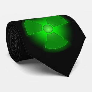Roligt grönt glödande radioactivitysymbol slips