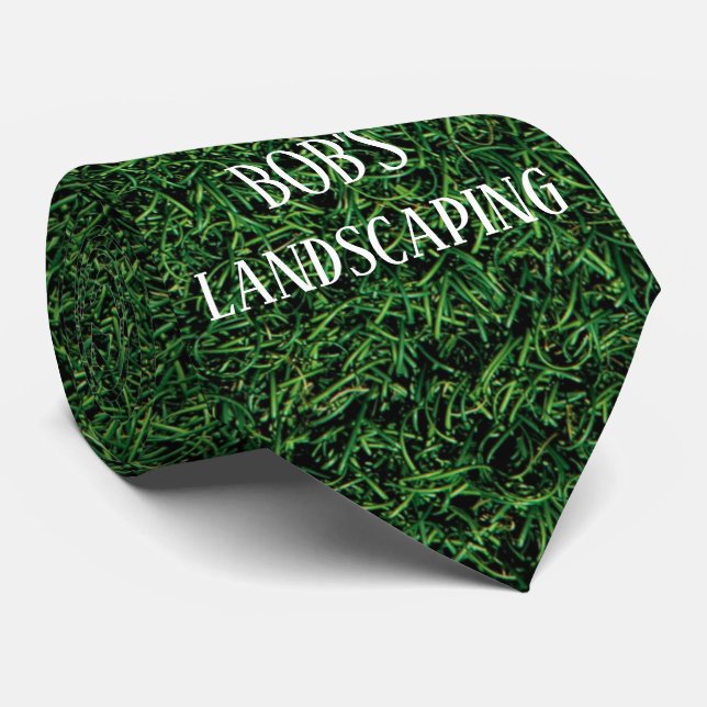 Roligt Grönt Grass Landscaping Business Tie Slips (Rullad)