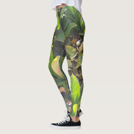 Roligt Grönt Löv Skriv ut kopplingar Leggings