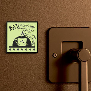 Roligt Grönt Mors med Team Coffee Art Magnet