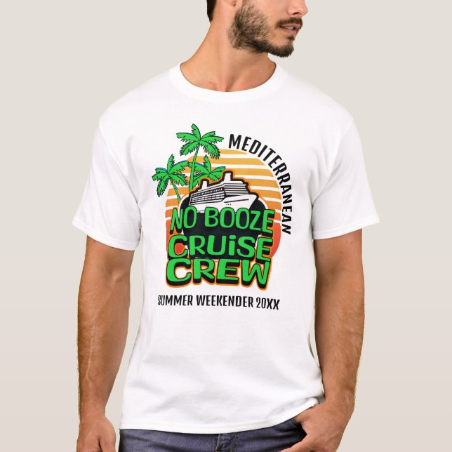 Roligt Grönt NO SPRIT CRUISE CREW Family Vacacacat T Shirt (Framsida)