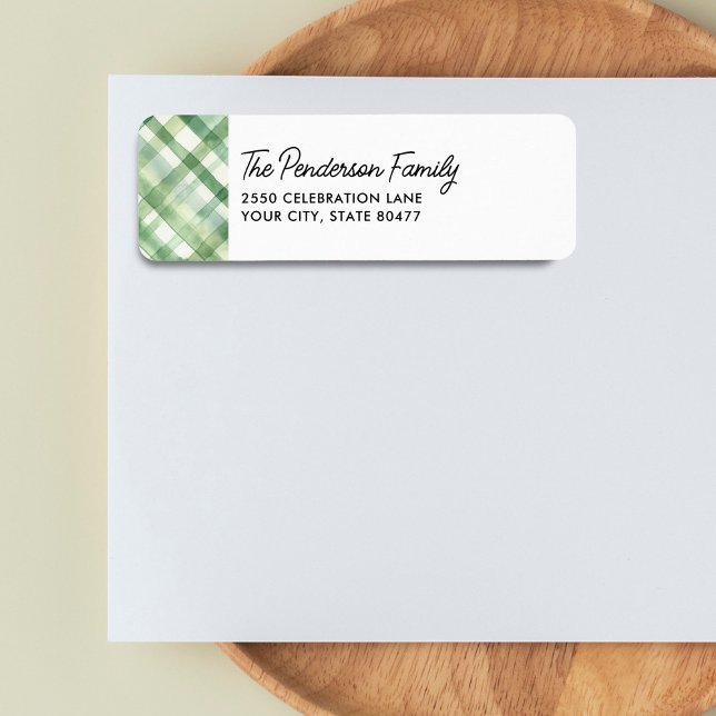 Roligt Grönt Returadress med vattenfärg Etikett (Skapare uppladdad)