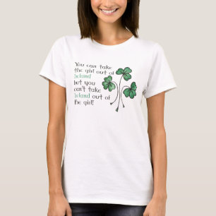 Roligt Grönt Shamrocks Irish Girl T-shirt