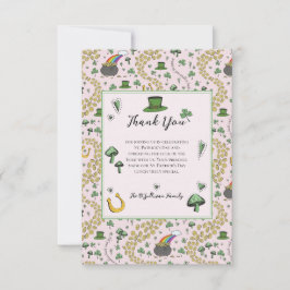 Roligt Grönt St patricks day Irish Blessings Lunch Tack Kort