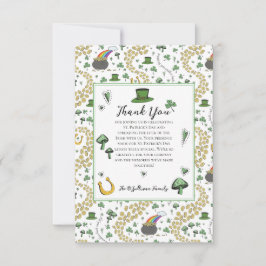 Roligt Grönt St patricks day Irish Blessings Lunch Tack Kort