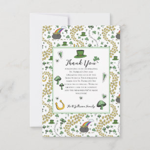 Roligt Grönt St patricks day Irish Blessings Lunch Tack Kort