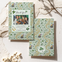 Roligt Grönt St Patricks Irish Tack You Card Kort