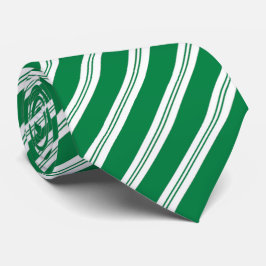 Roligt grönt, vit candy cane rand slips