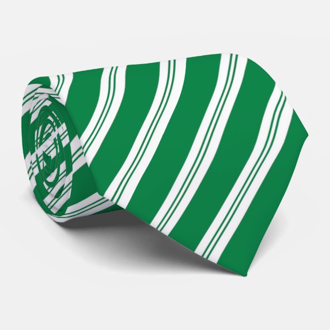 Roligt grönt, vit candy cane rand slips (Rullad)