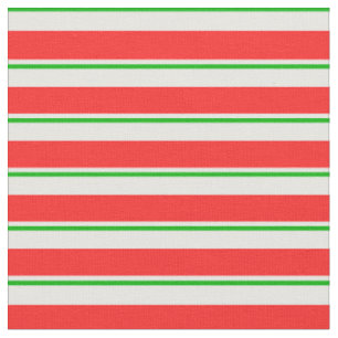 Roligt Grönt, vit, röd jul, Rand Tyg
