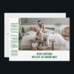 Roligt Grönt Vit typografi - julfoto Julkort<br><div class="desc">Grönt i roligt Vittypografi - julfotoport Det här trendiget och den enkla designen är perfekt för din önskemål i julklapp. Den här designen har din favoritfototypografi och anpassningsbar.</div>