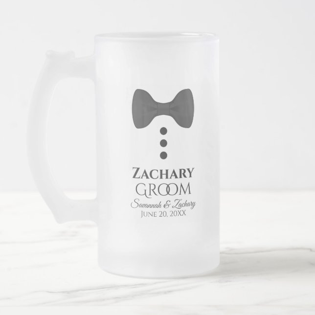 Roligt Groom Black Tie Tuxedo Frosted Beer Mugg (Vänster)