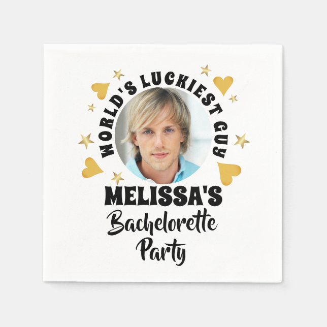 Roligt Grooms Ansikte Photo Bachelorette Party Pappersservett (Framsidan)